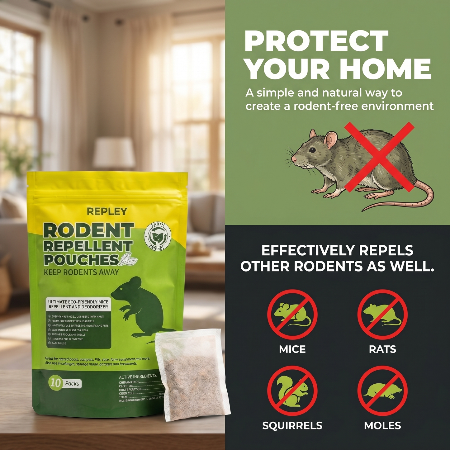 Rodent repellent bag